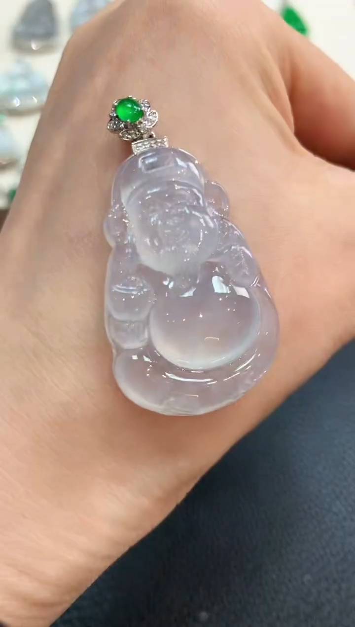 【闪购商品】翡翠吊坠(不含链)18K金镶嵌n72