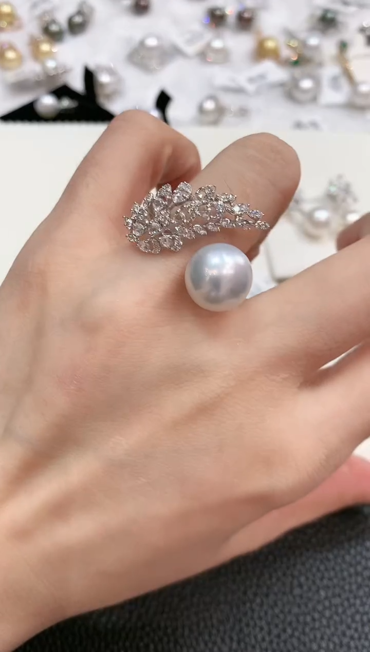 【闪购商品】海水珍珠戒指18K金镶嵌m163