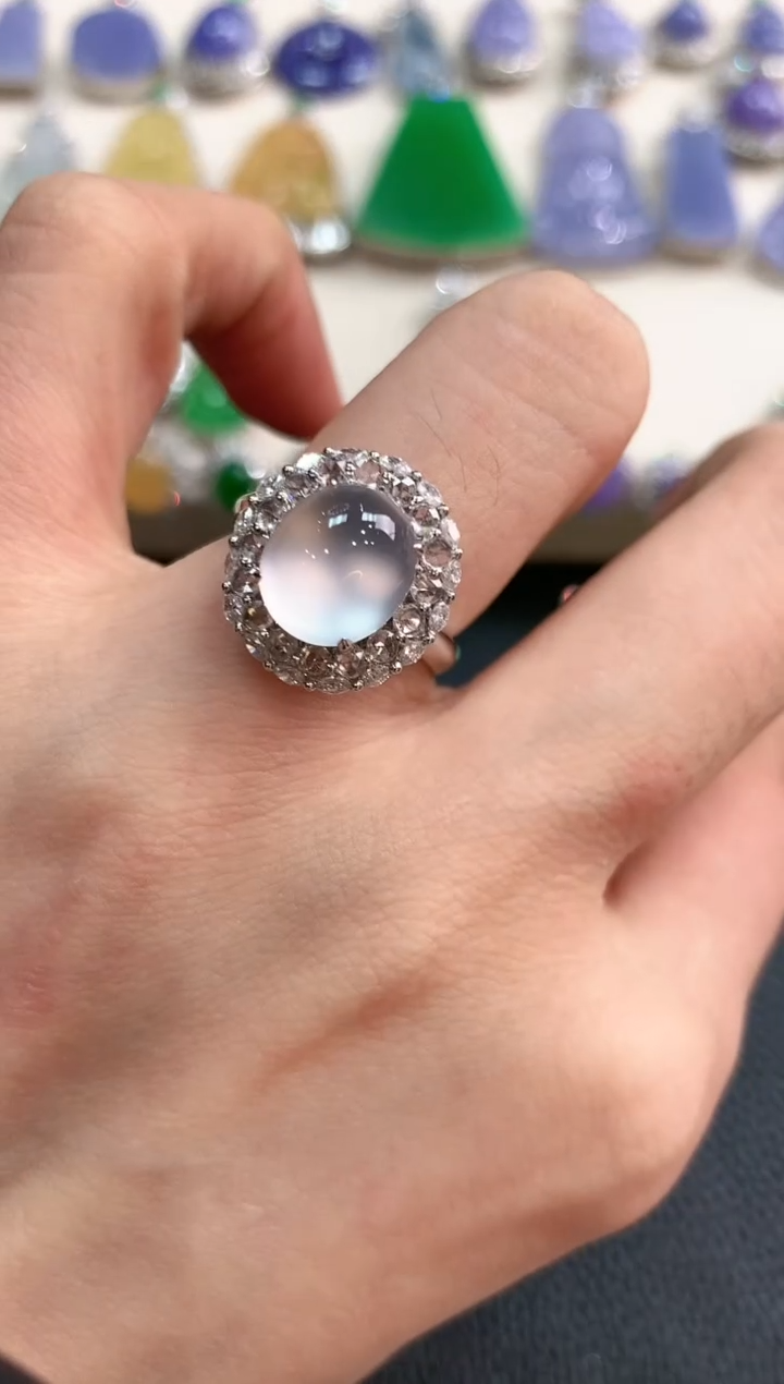 【闪购商品】翡翠戒指18K金镶嵌m68