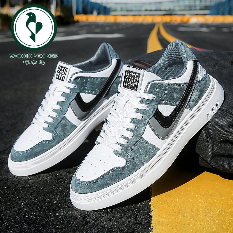啄木鸟小白男鞋夏季透气防臭平板鞋新款男士休闲百搭秋季运动潮鞋