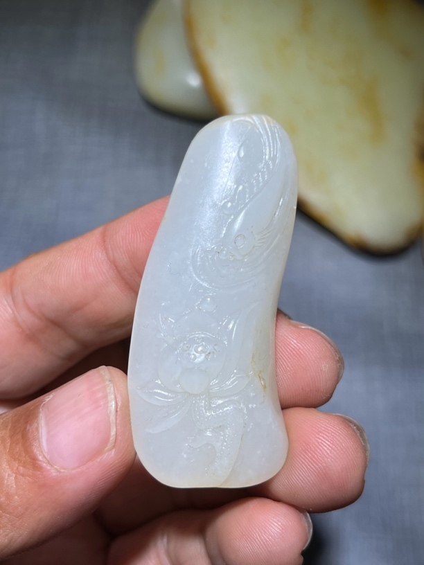 和田玉，莲年有鱼，22.9克