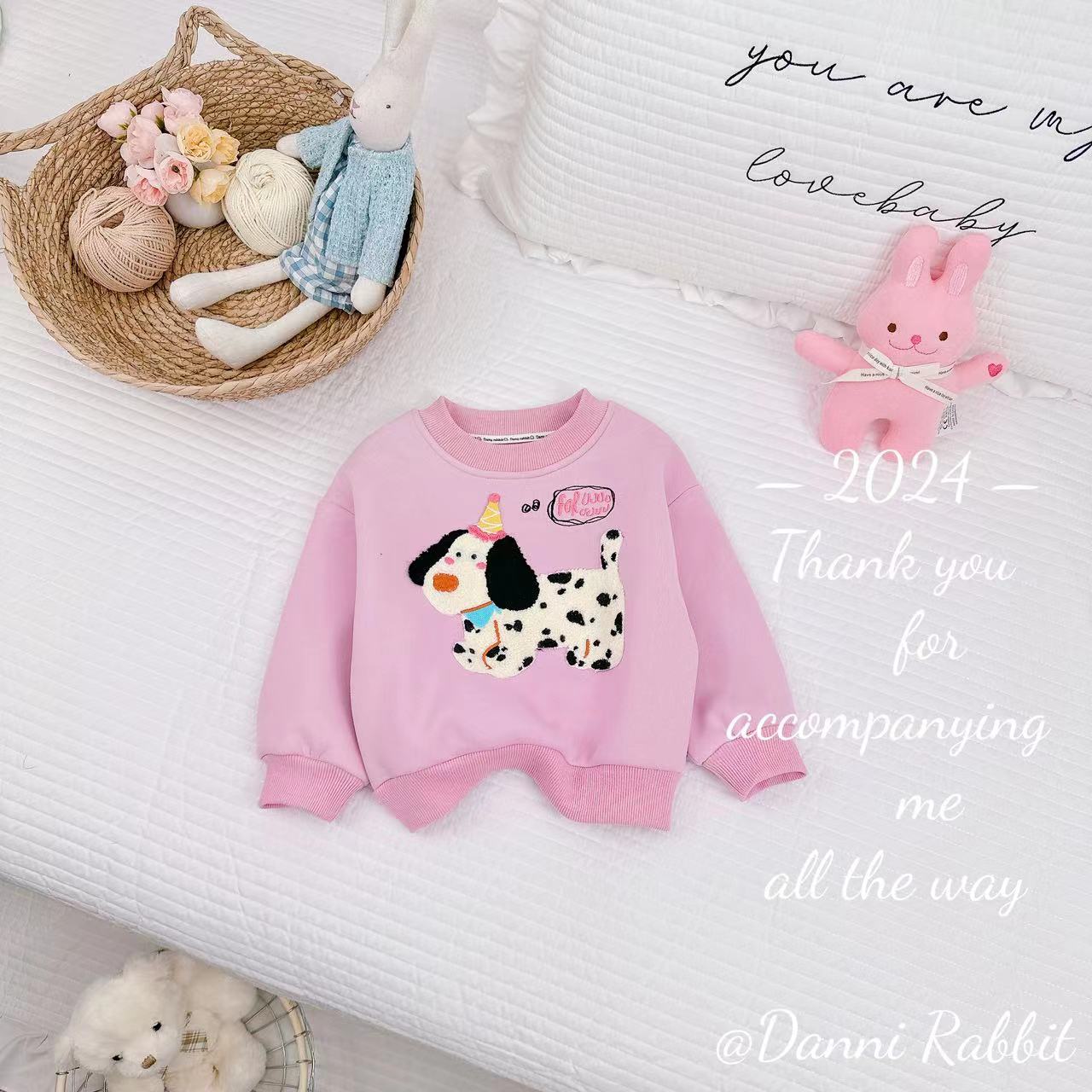 *腊肠狗*2024冬季新品女童加绒卫衣 D-W133