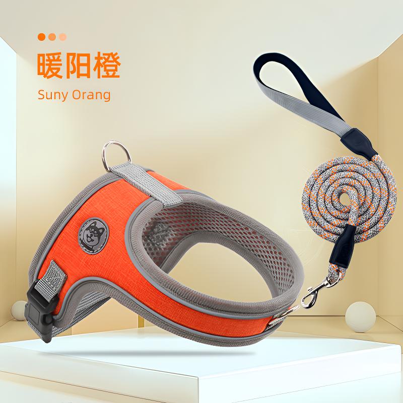 马鞍式胸背防挣脱牵引遛狗绳狗狗牵引绳舒适犬胸背夏季狗绳牵引绳