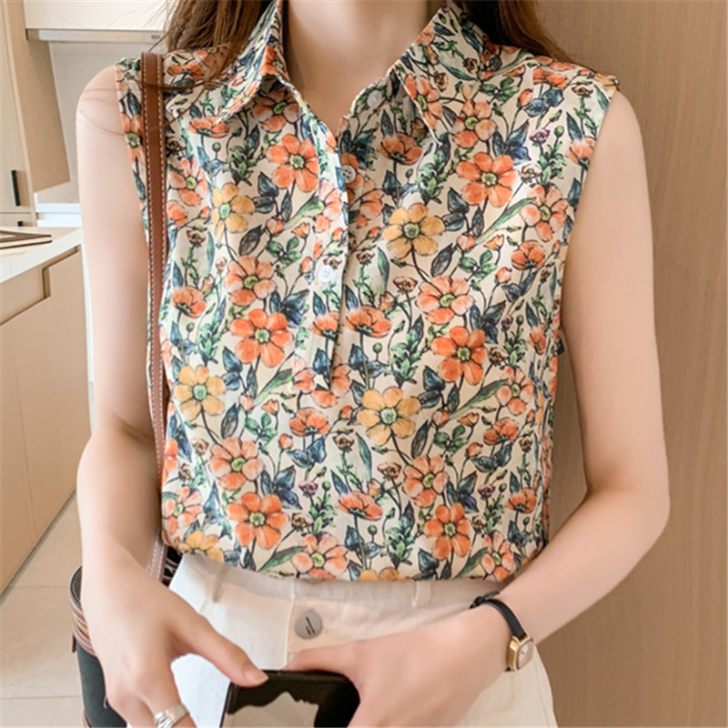 碎花衬衫女内搭2025年新款坎肩背心夏季外穿独特别致小众无袖上衣