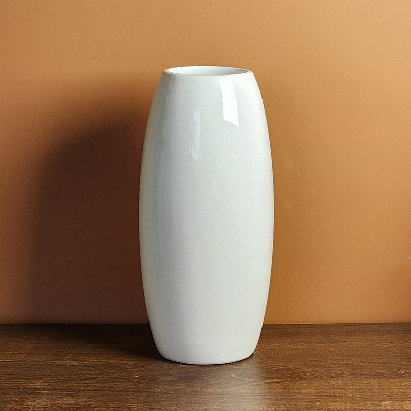 白绿色冬瓜大小号陶瓷花瓶光滑釉面水养鲜花酒店电视柜餐桌摆件