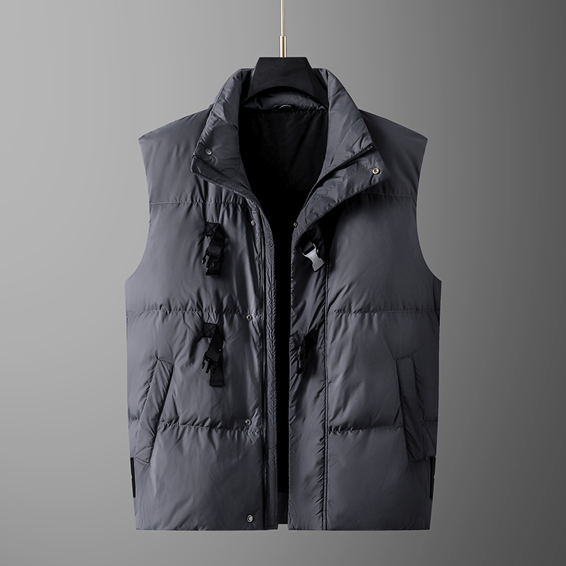 58578男式秋冬季时尚休闲保暖立领加肥加大码男式马甲上衣外套