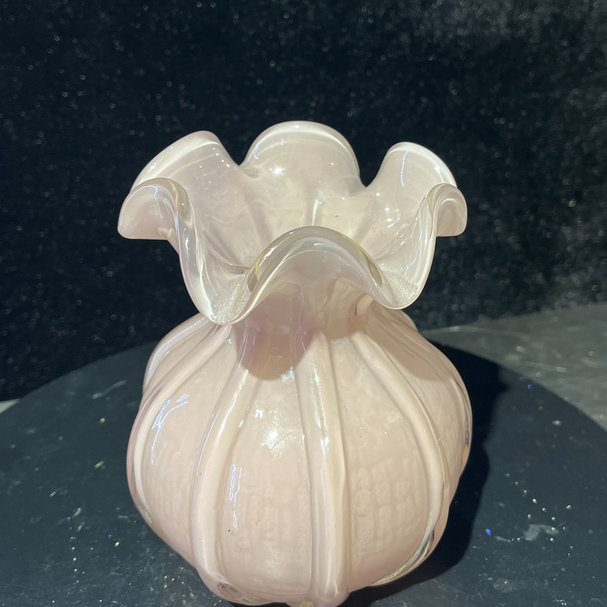 欧式中古芬顿奶油玻璃花瓶客厅精美摆件水培鲜花百合花器（小号）