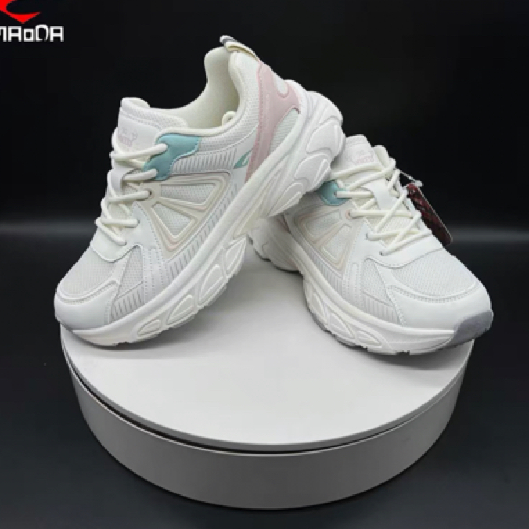茂达运动鞋女老爹鞋2024秋新时尚百搭小白鞋回弹软底厚底休闲跑步