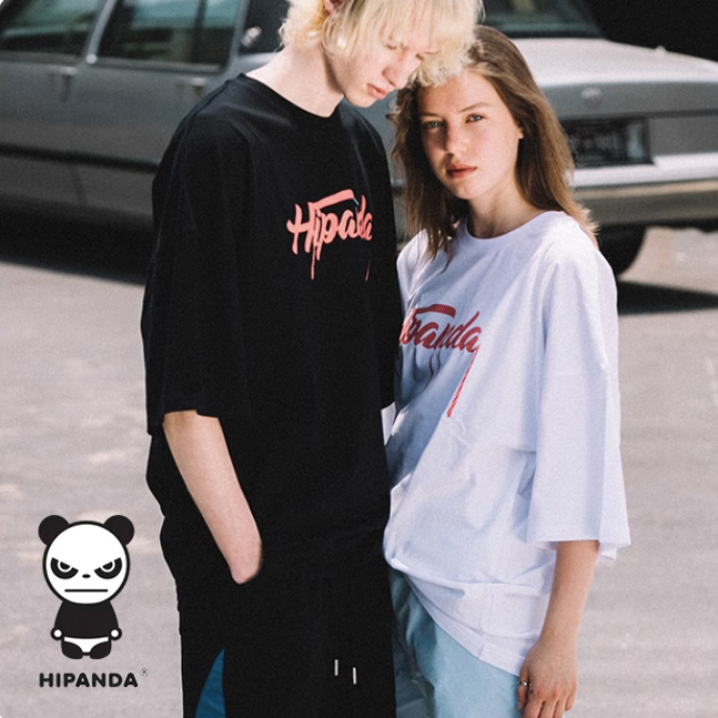 HiPanda/熊猫T恤休闲潮牌波普艺术热化印花男女同款（宽松版）