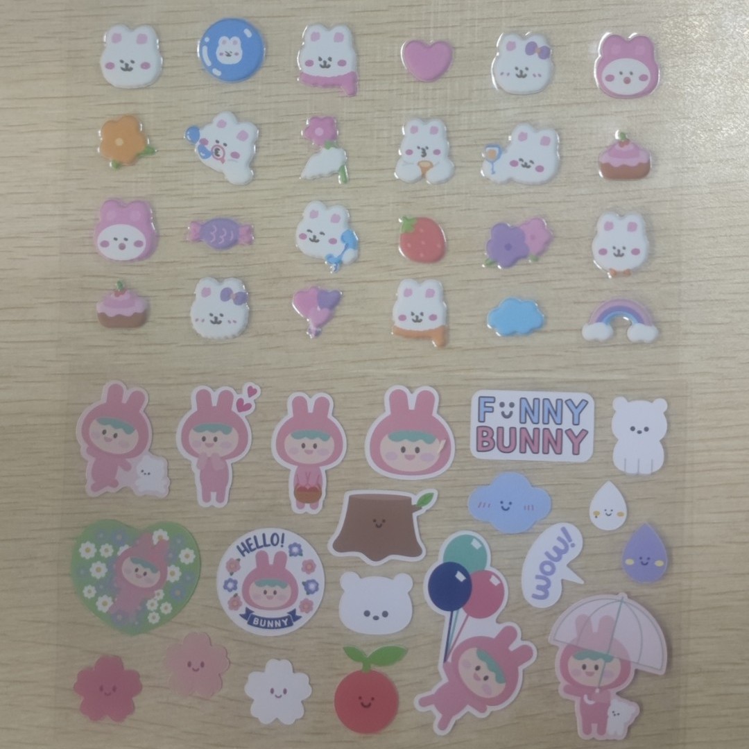 可爱兔子硅胶贴纸