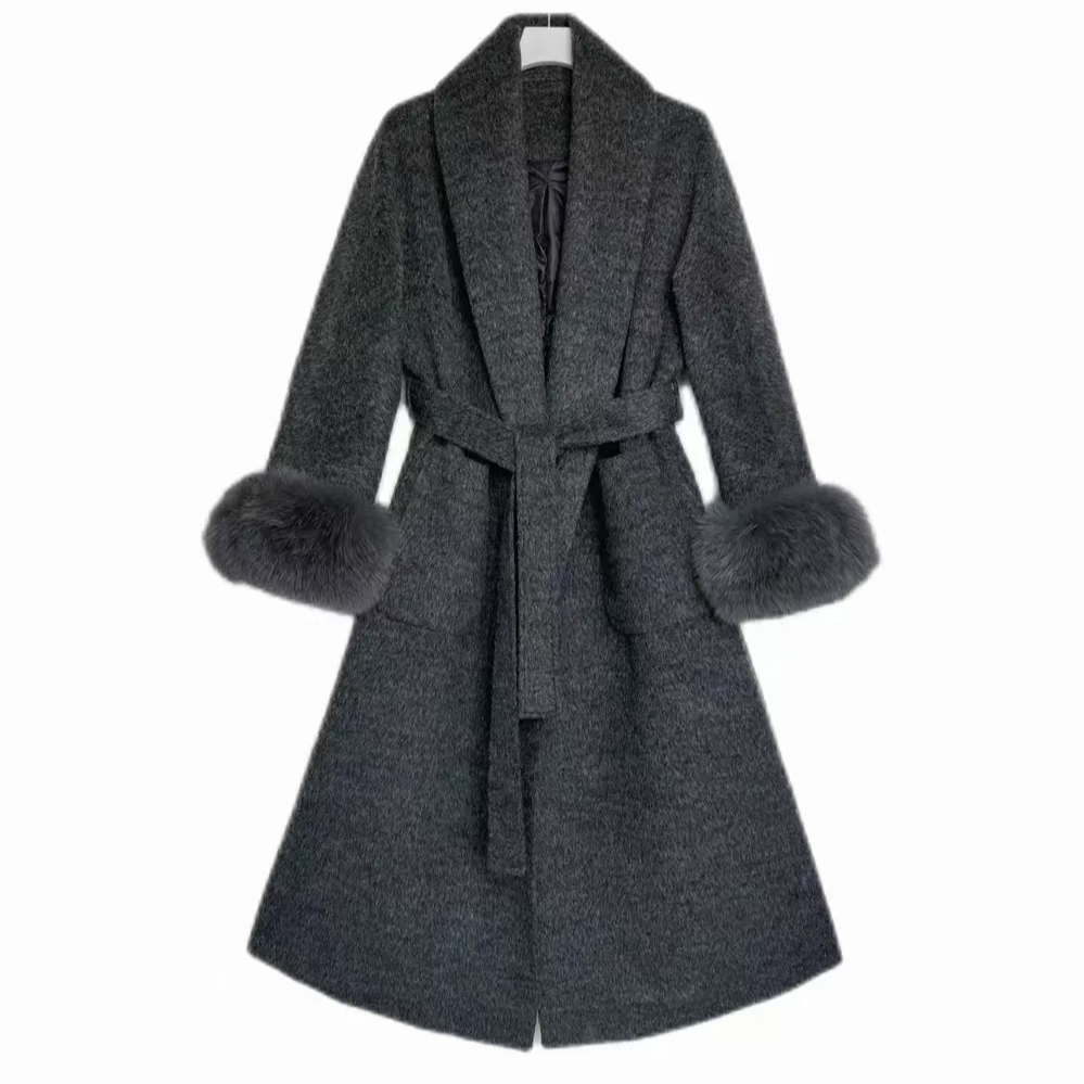 2025秋冬天新款女士上档次棉里大衣毛呢长款外套加棉派克服