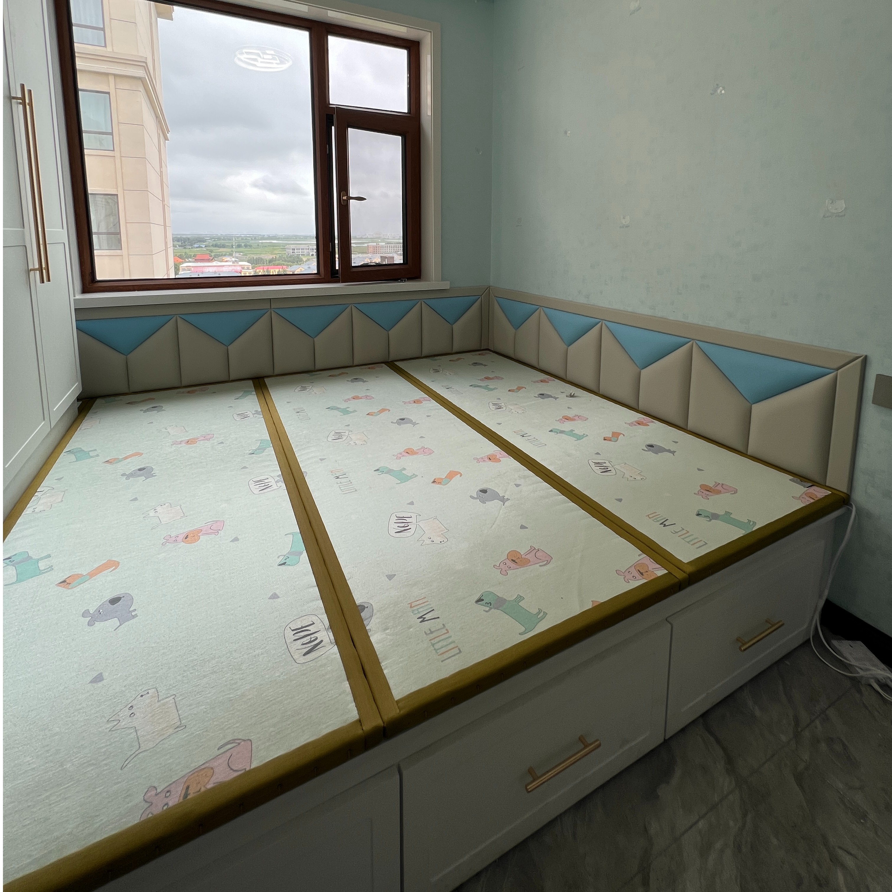 儿童房榻榻米环保健康防水耐磨墙围软包