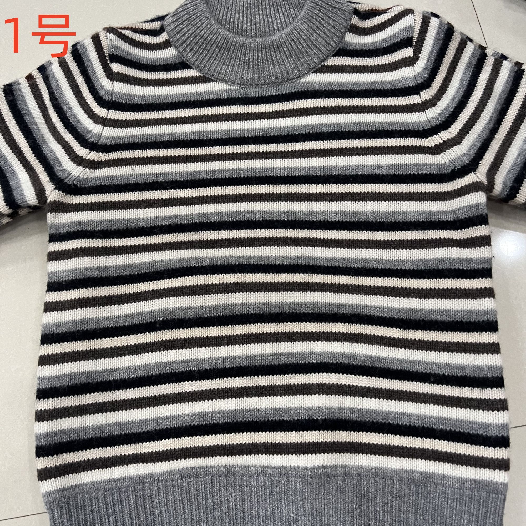 【30%羊绒70%羊毛】秋冬儿童装圆领加厚韩版条纹套头羊绒衫