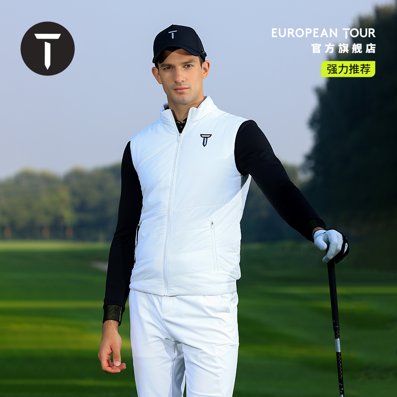 T/欧巡赛高尔夫男装棉马甲秋冬舒适保暖御寒运动棉背心EM242VJ074
