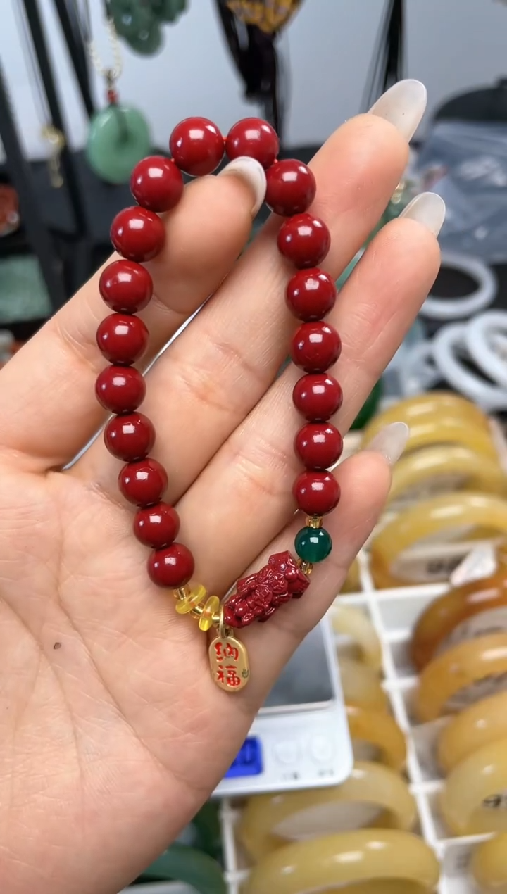 【闪购商品】石英质玉手串未镶嵌朱砂手串
