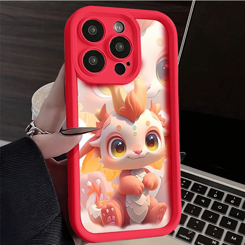 国潮龙年限定粉色龙宝适用苹果15pro华为/VIVO/OPPO小米14手机壳