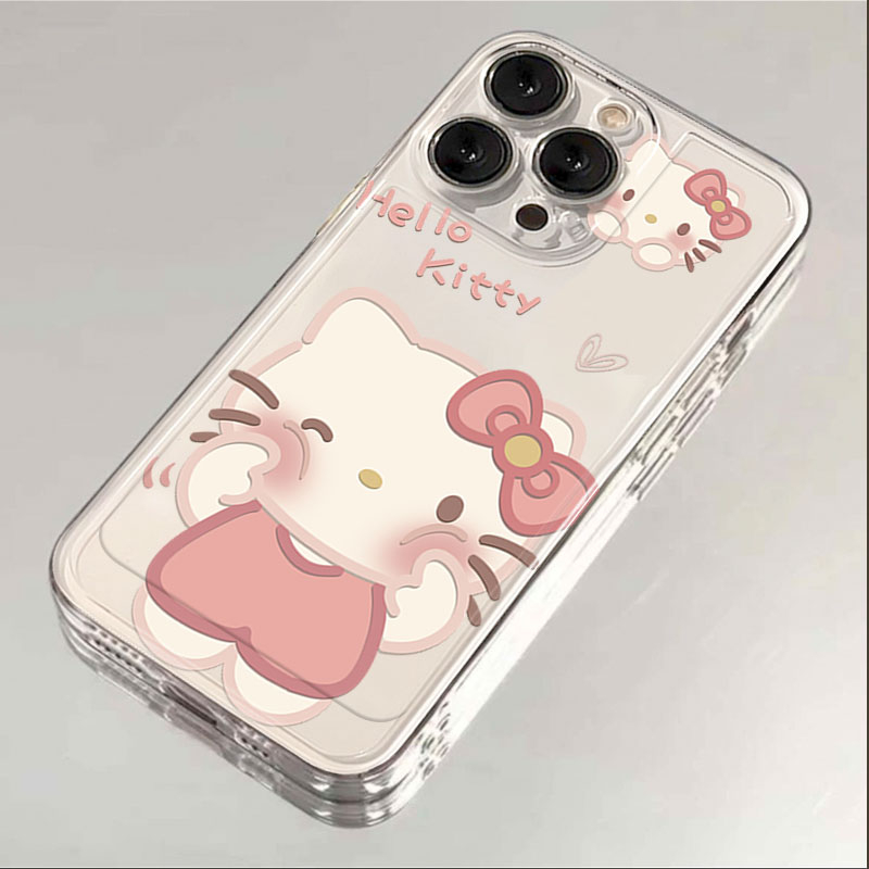 眨眼凯蒂猫适用苹果15promax/华为/VIVO可爱OPPO/小米14手机软壳