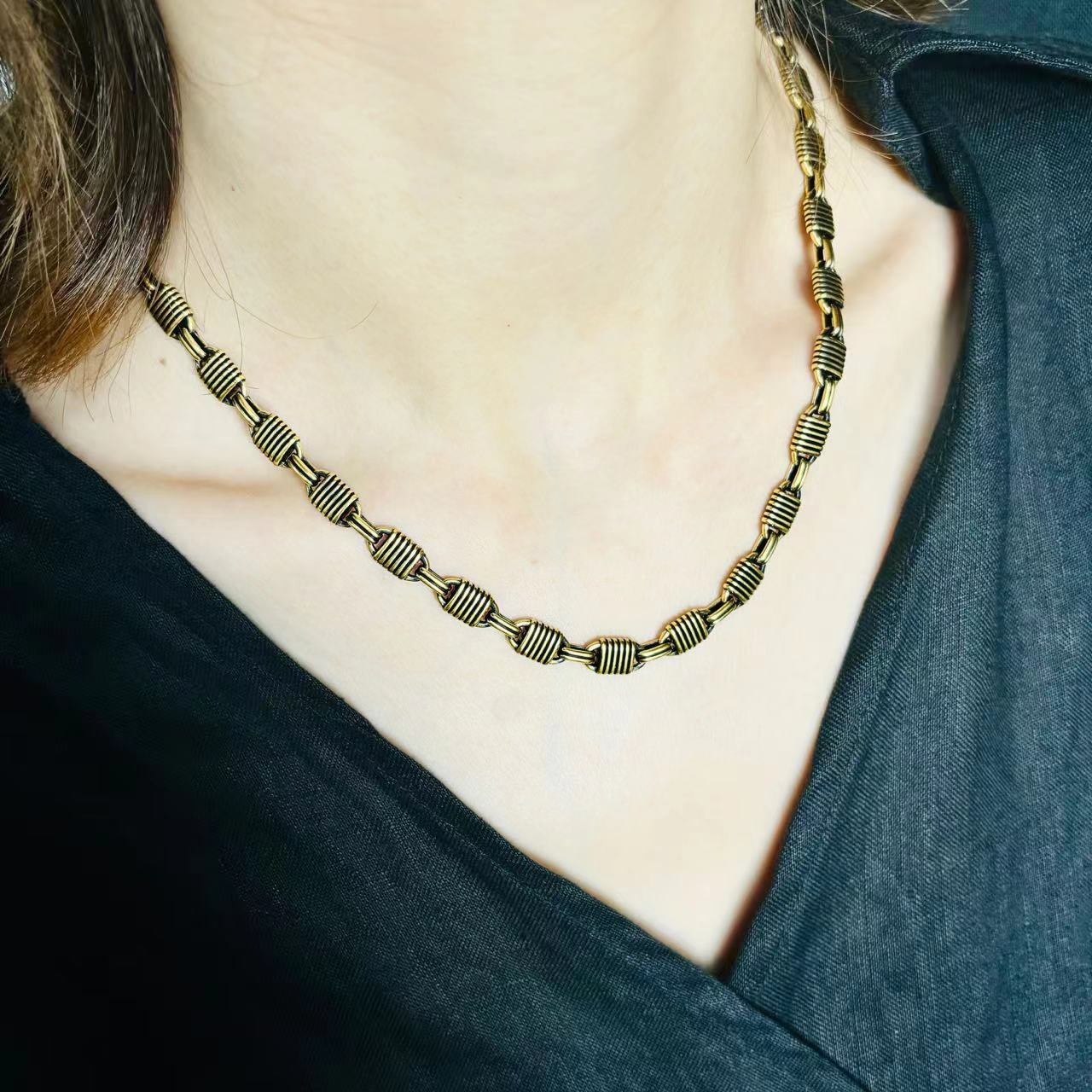 周帝王（尾款）电黑金黄金时尚卡链潮流男女通戴项链重工经典合集