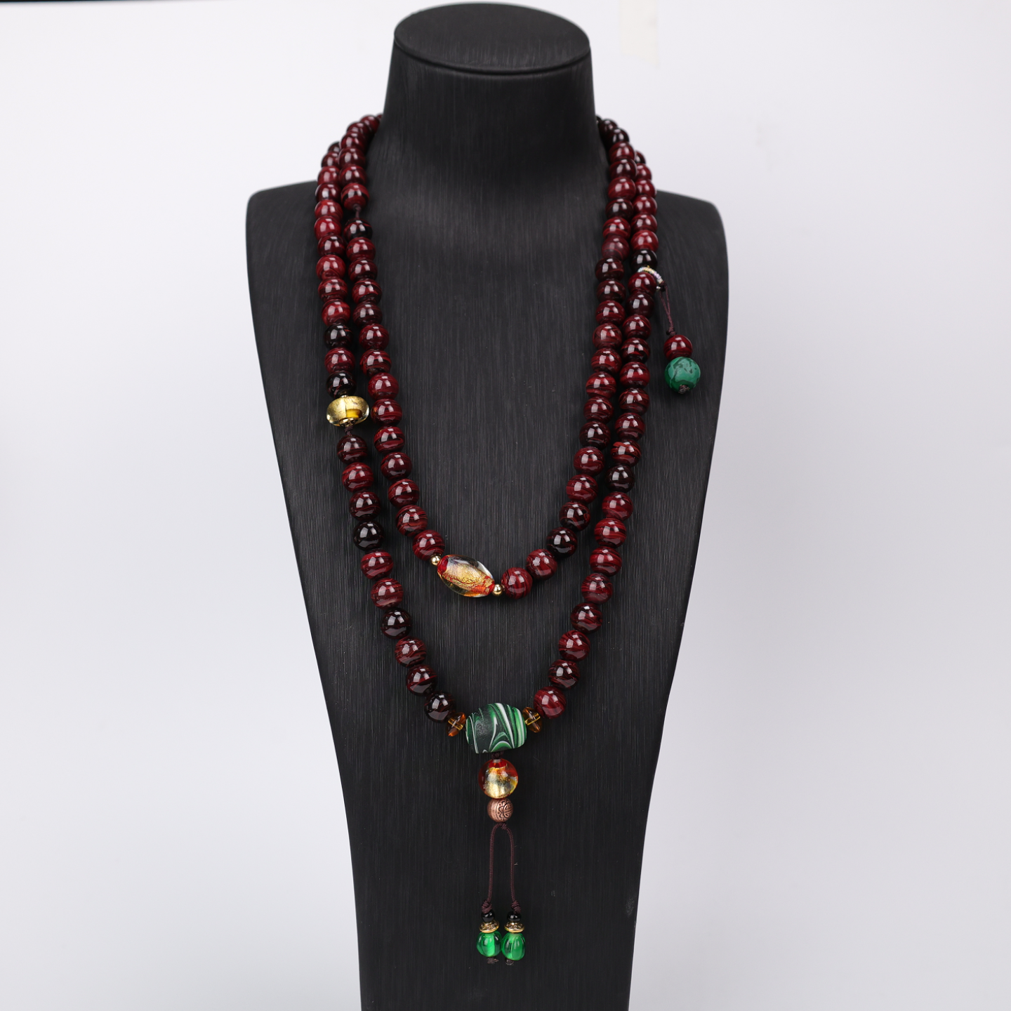 合金项链 LZ0638 鸡肝石108颗10mm琉璃项链117cm（不可双层佩戴）