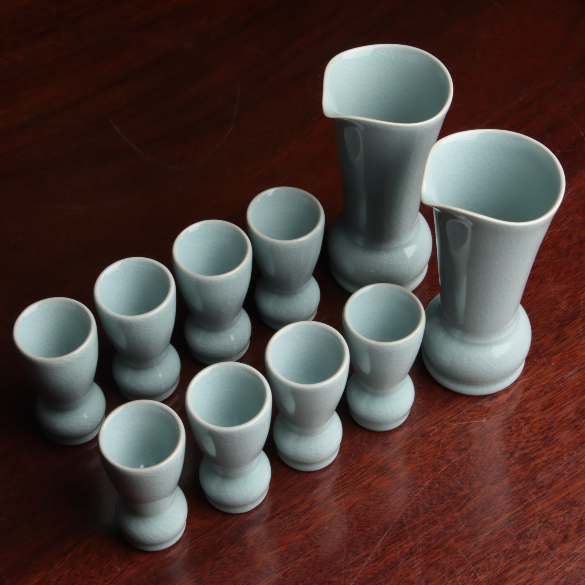 简匠 杨聚斌汝瓷酒具酒杯套装粉青釉