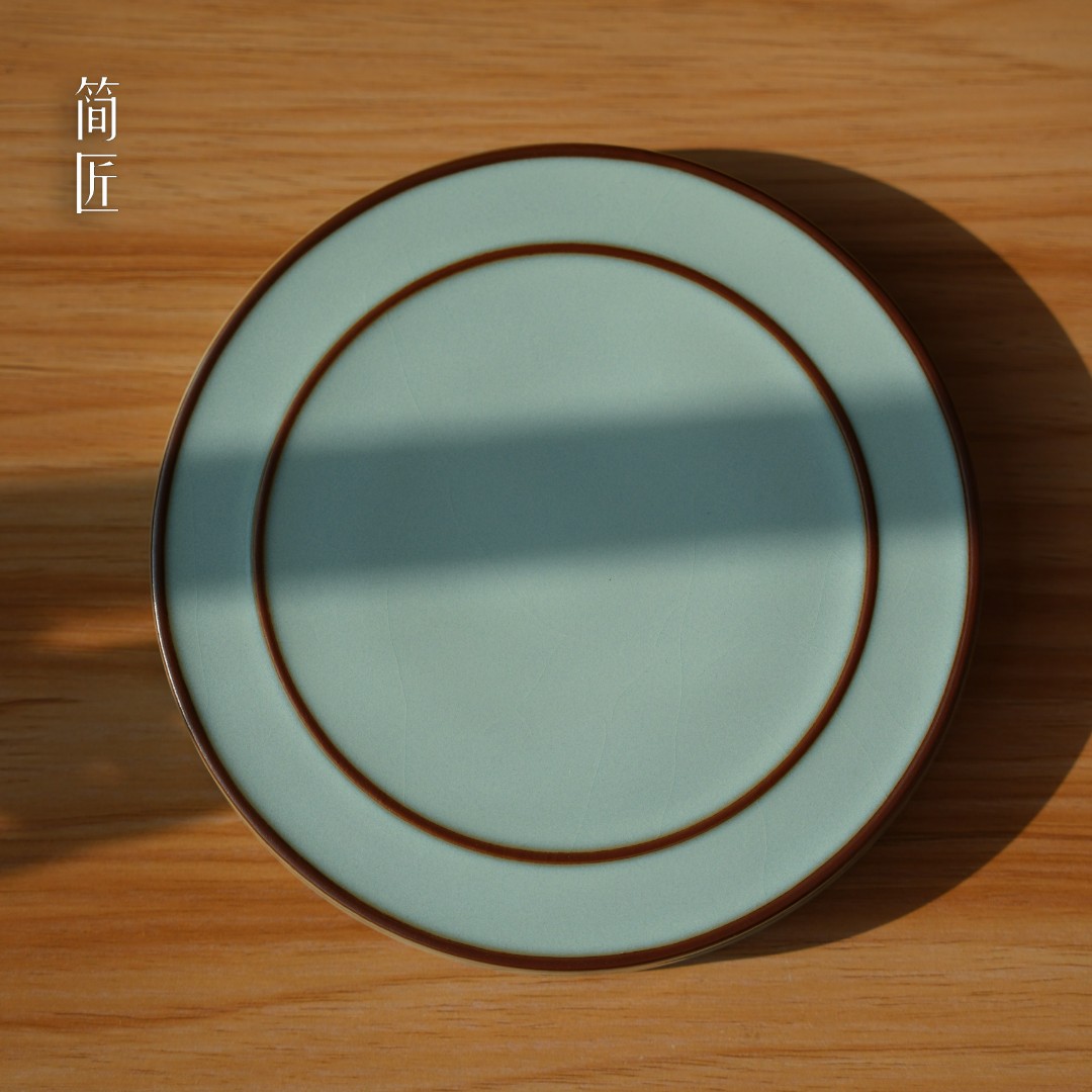 简匠 汝窑天青釉壶承开片可养冰裂纹汝瓷壶承直径14cm