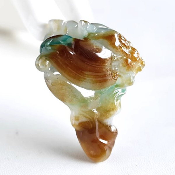 石之富缅甸天然翡翠a货冰糯种福禄寿玉吊坠