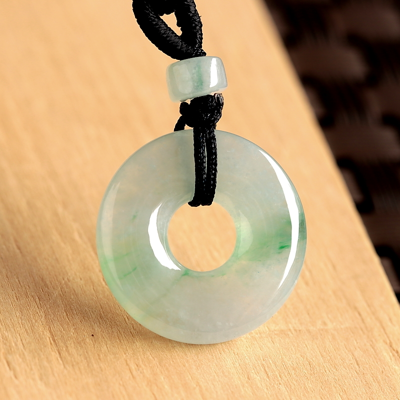 石之富珠宝缅甸天然玉石翡翠A货精巧冰种飘绿平安扣吊坠