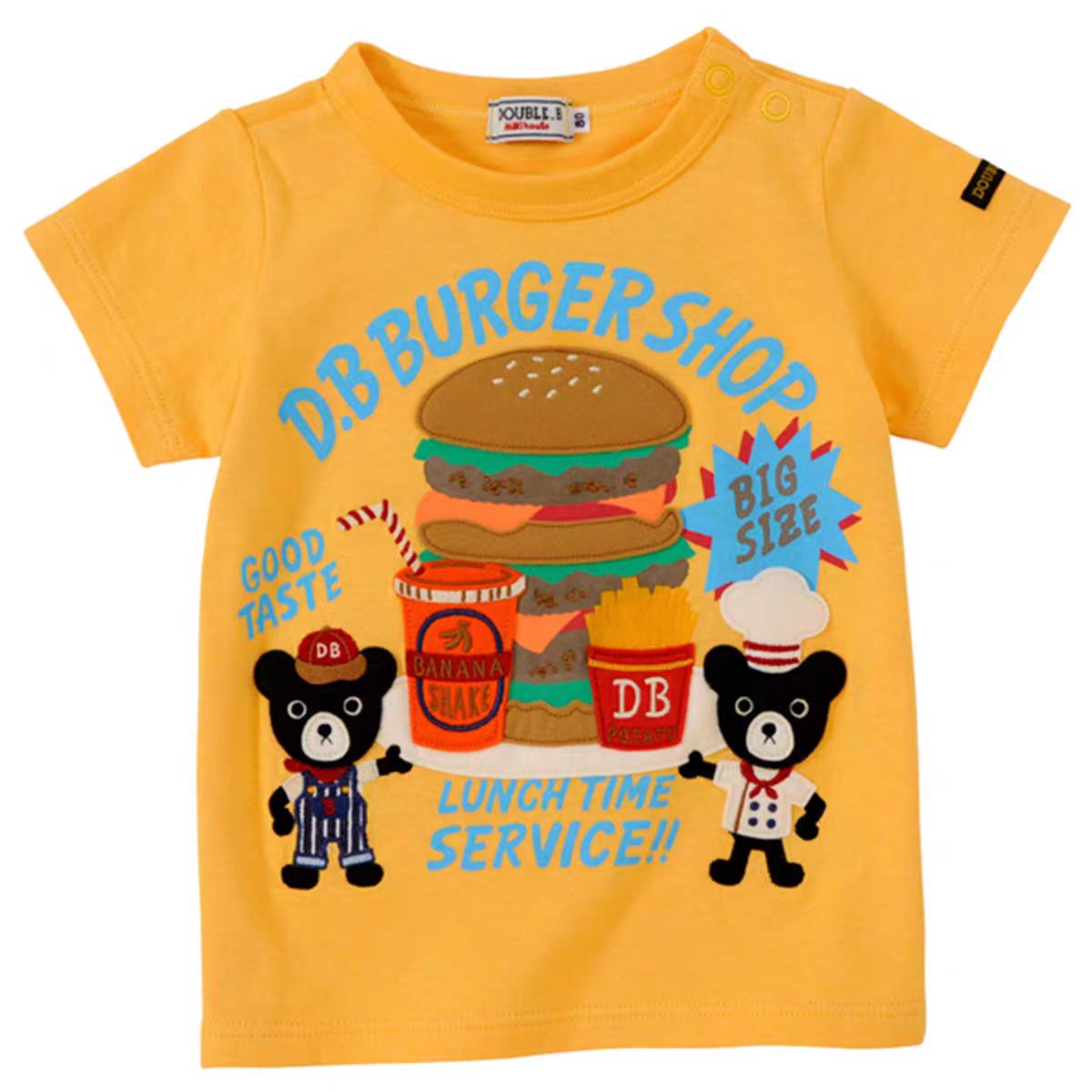 （新款）MK宝宝上衣短袖黄色汉堡印花款