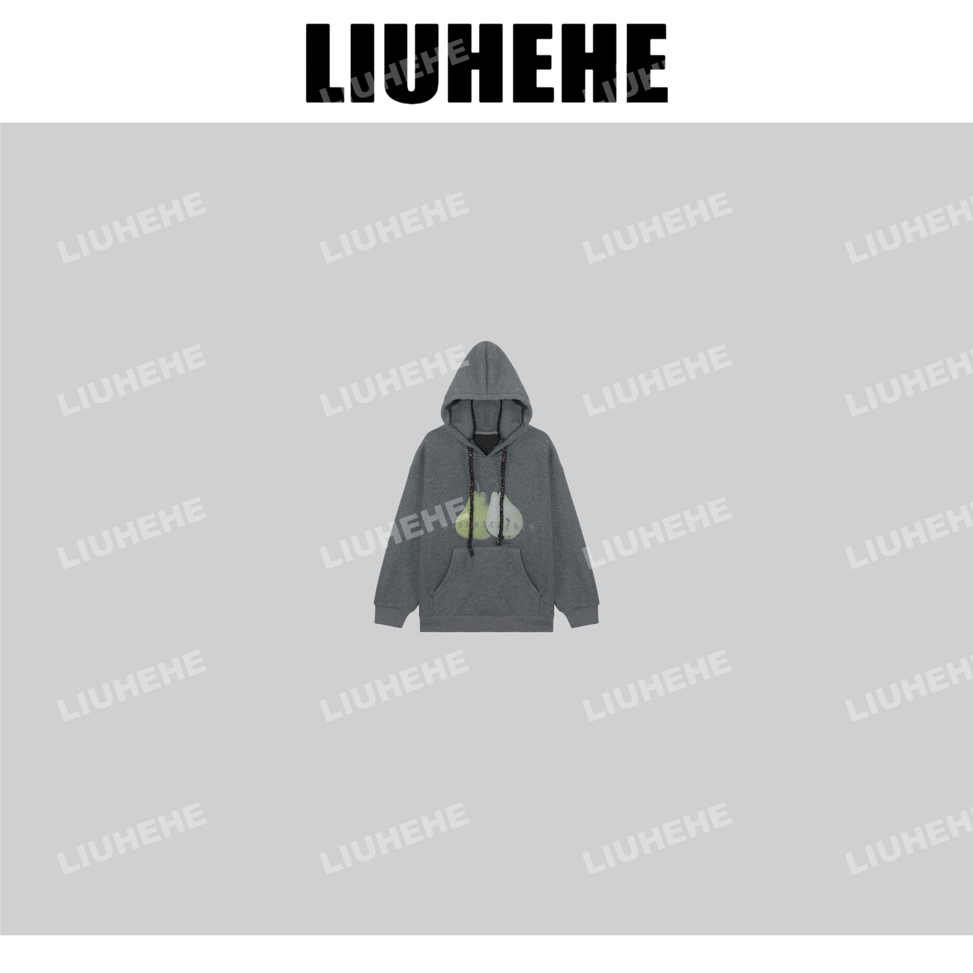 【呵呵家】彩绳鸭梨 1986新款连帽卫衣百搭加绒上衣帽衫111070