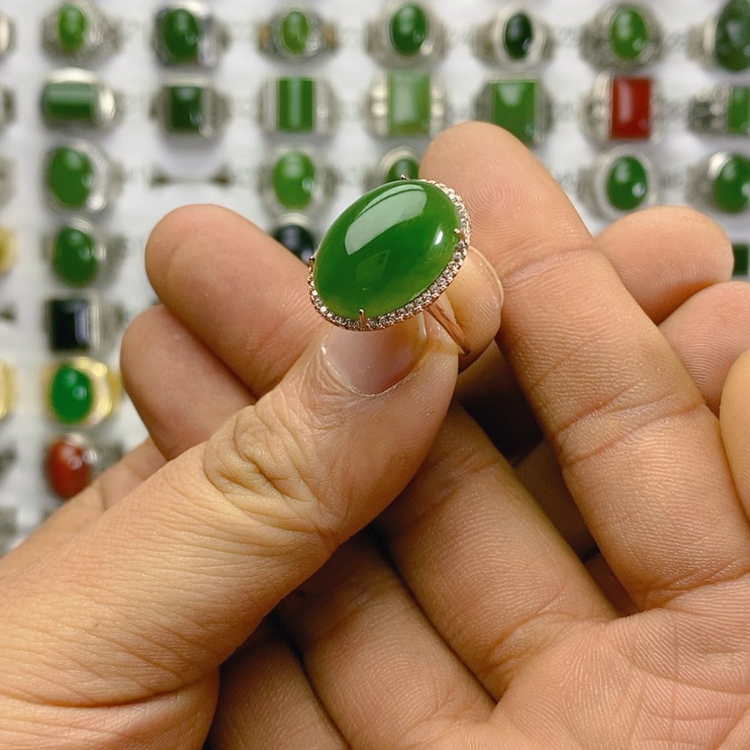 【闪购商品】和田玉戒指银S925镶嵌