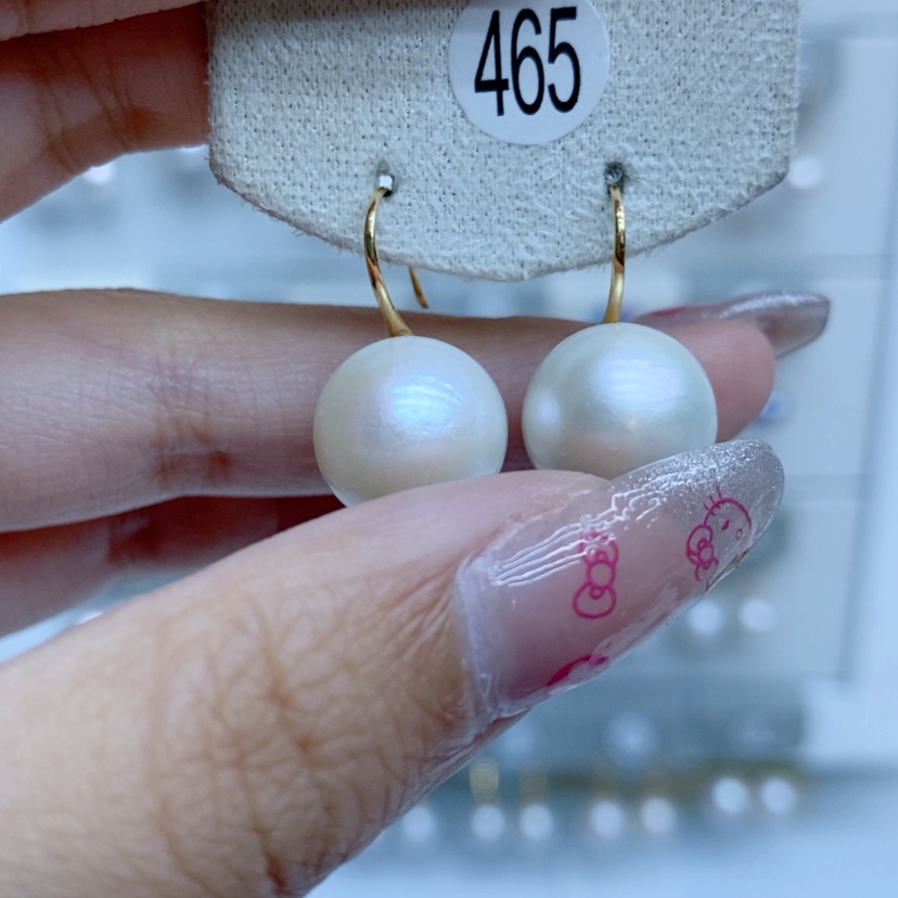 【闪购商品】淡水珍珠耳饰18K金镶嵌465