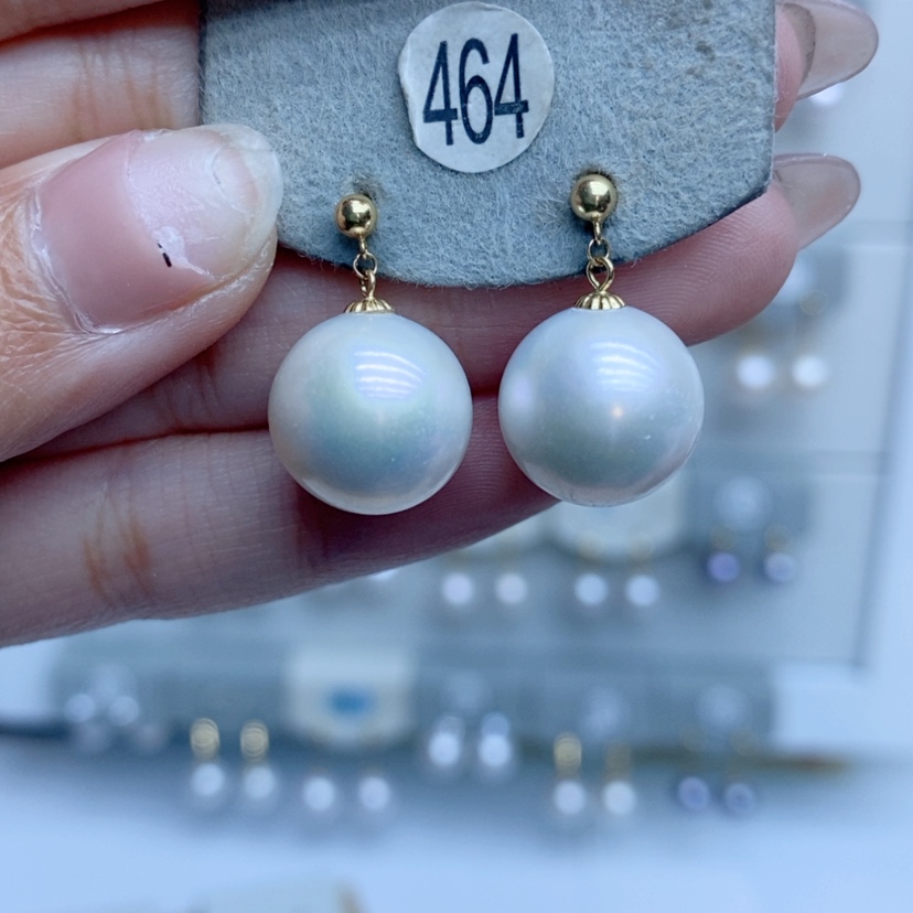 【闪购商品】淡水珍珠耳饰18K金镶嵌464