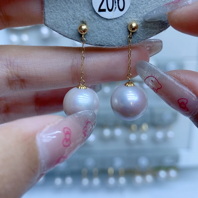 【闪购商品】淡水珍珠耳饰18K金镶嵌206