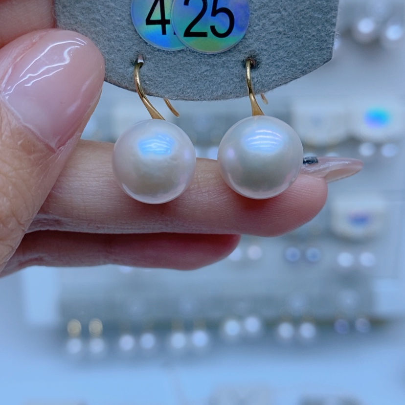 【闪购商品】淡水珍珠耳饰18K金镶嵌425