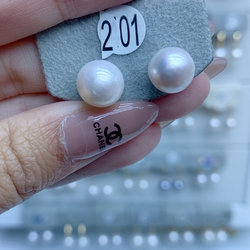 【闪购商品】淡水珍珠耳饰18K金镶嵌201