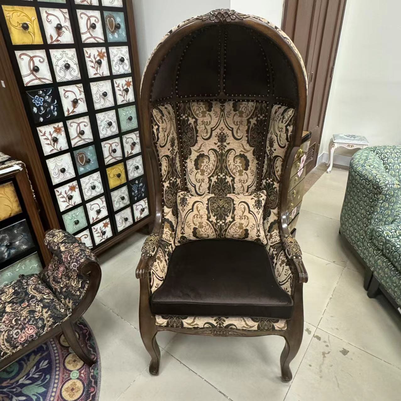 【皇家壹号】高端复古法式老虎椅别墅客厅家用女王椅蒙古包JDW