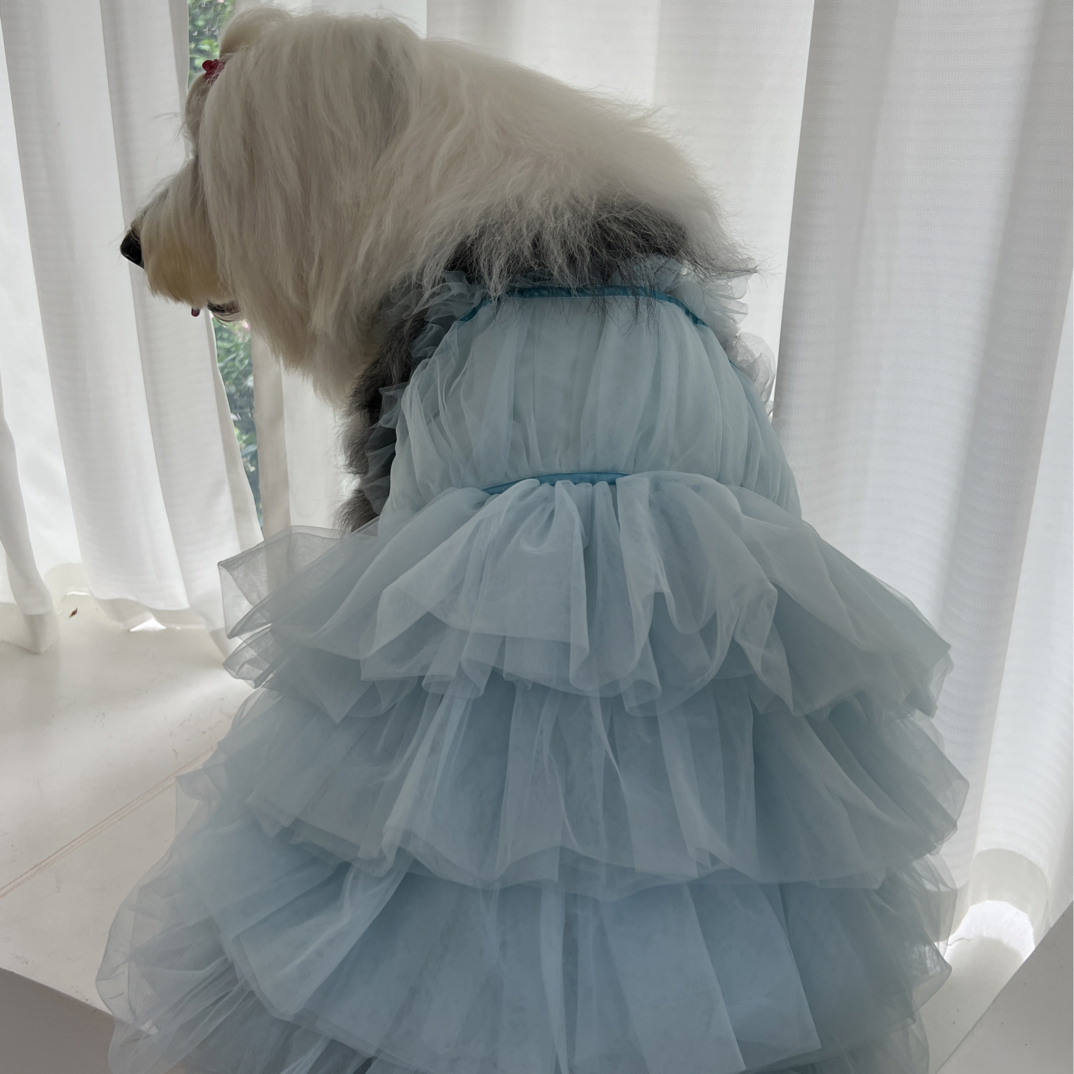 挚娜宠物大狗连衣裙拍照婚礼蓬蓬纱裙狗公主裙古牧巨贵金毛萨摩耶