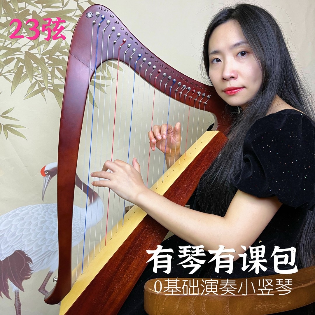 23弦小竖琴自学弹唱演奏乐器 海蒂竖琴教程