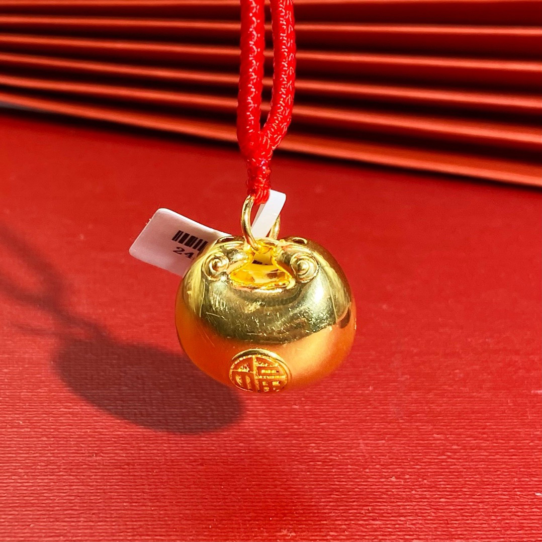 吊坠足银 足银吊坠新款胖福吊坠时尚百搭个性古法传承