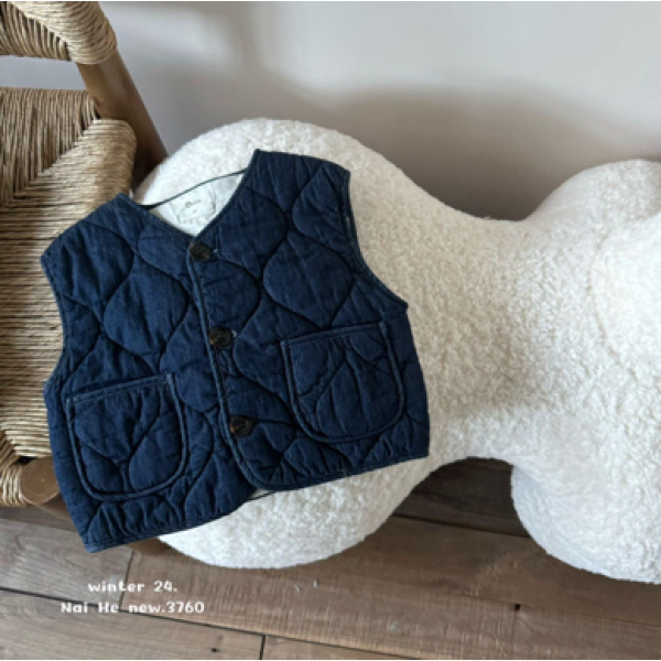 3760包边绗棉牛仔马甲NH