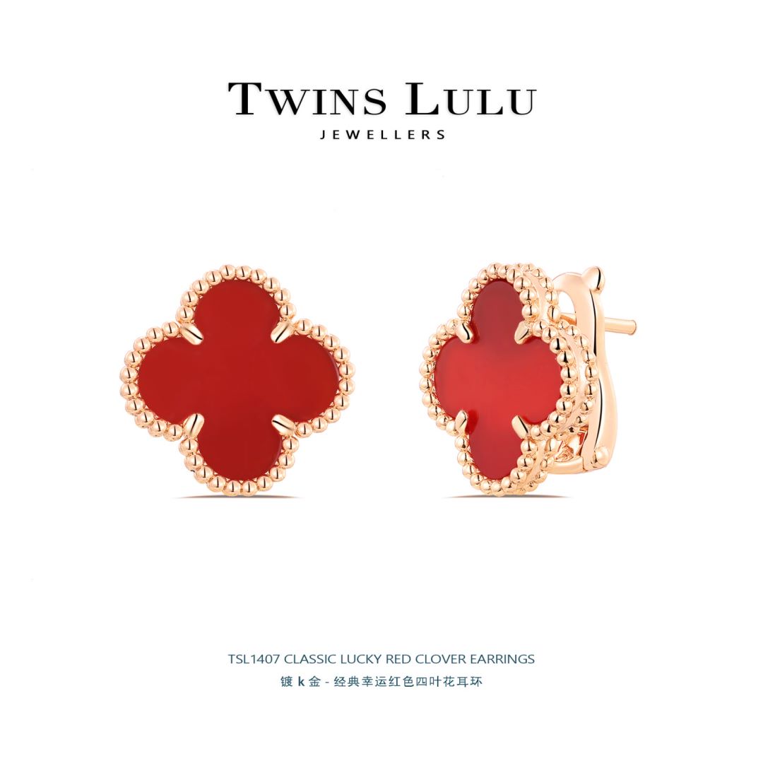 铜合金耳饰 【阿罕布拉】轻奢百搭经典幸运草耳环TSL1407