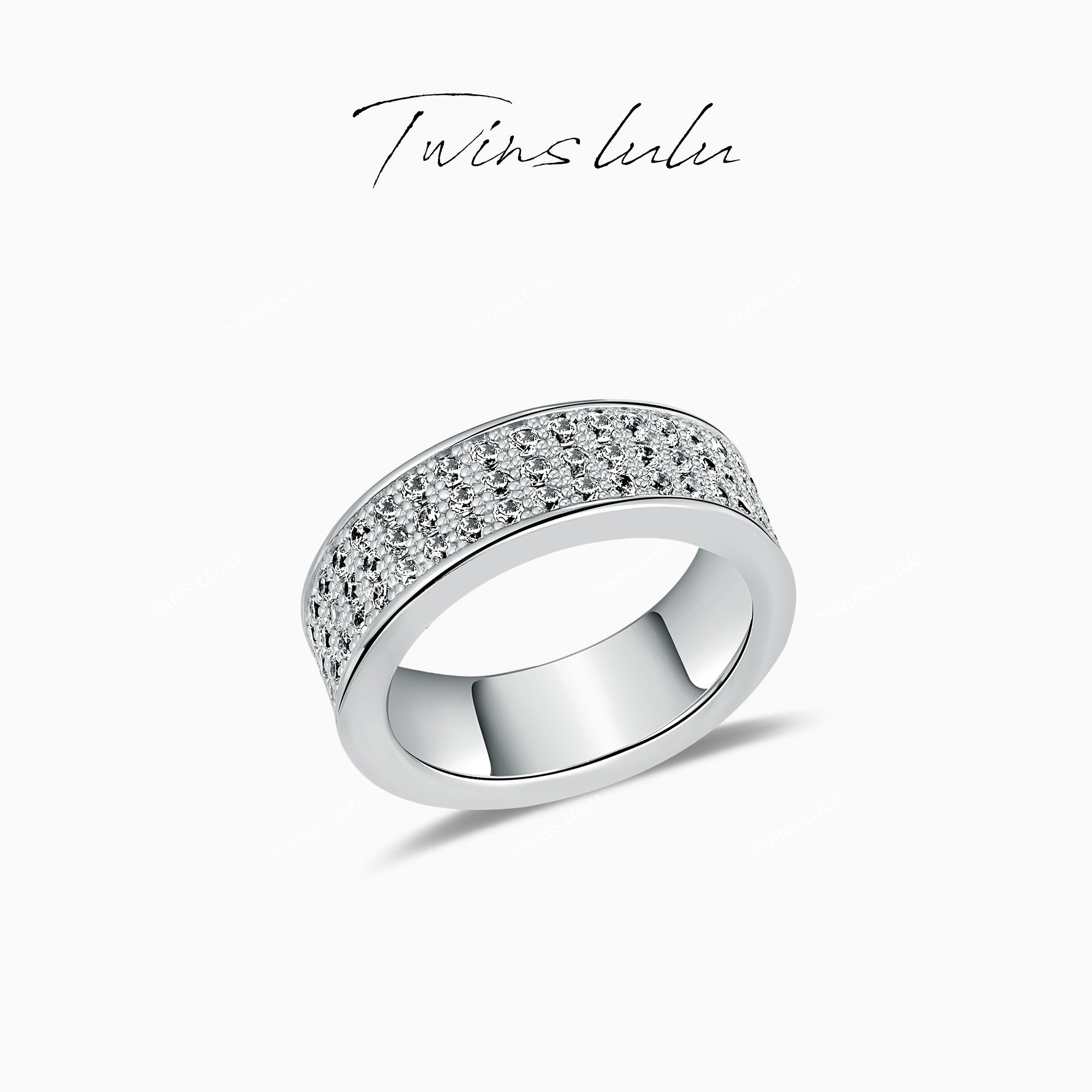 铜合金合成锆石戒指 轻奢气质时尚百搭经典满天星戒指TSS7737