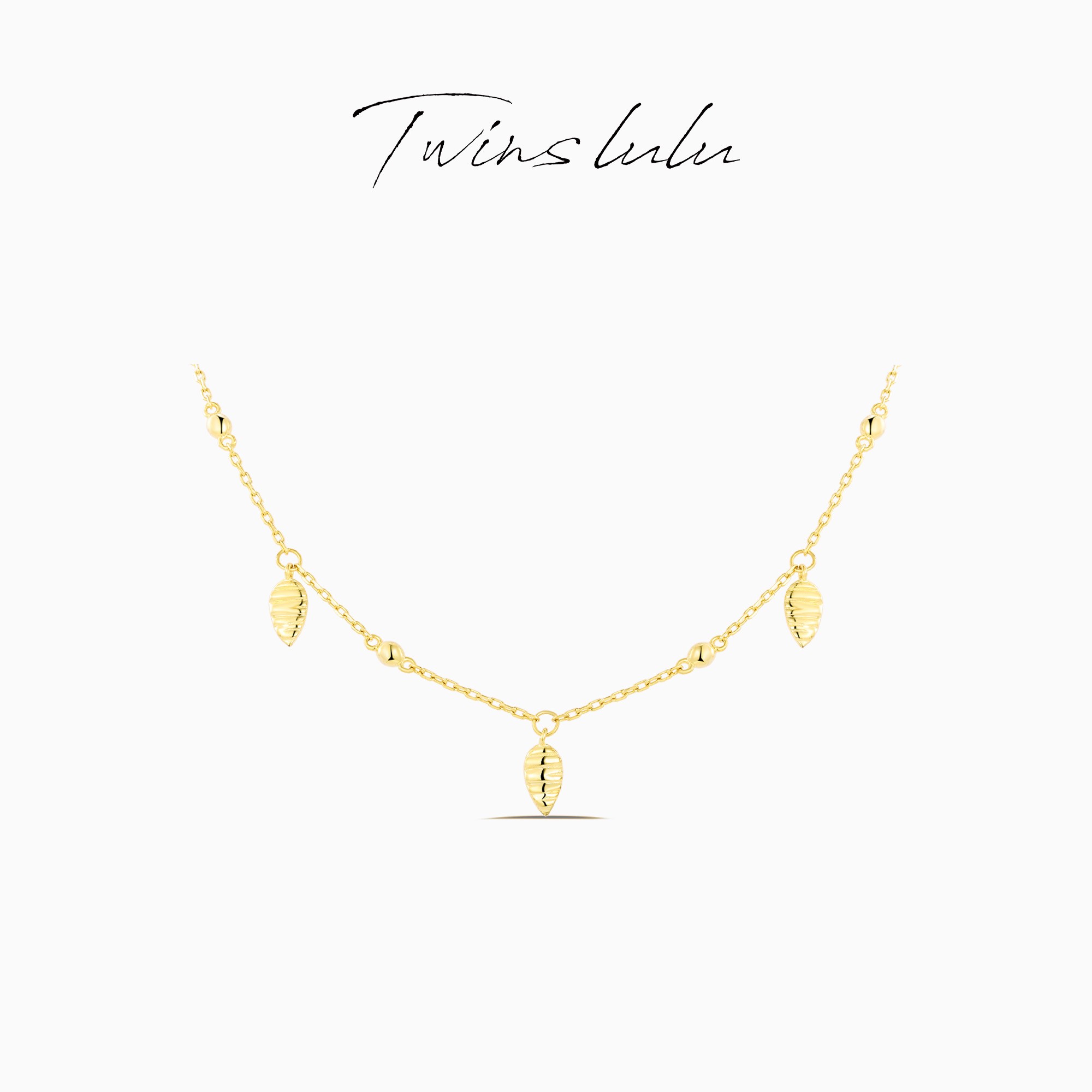 坠链均925银 轻奢简约百搭小众设计师款时尚叶子项链TSJ9188