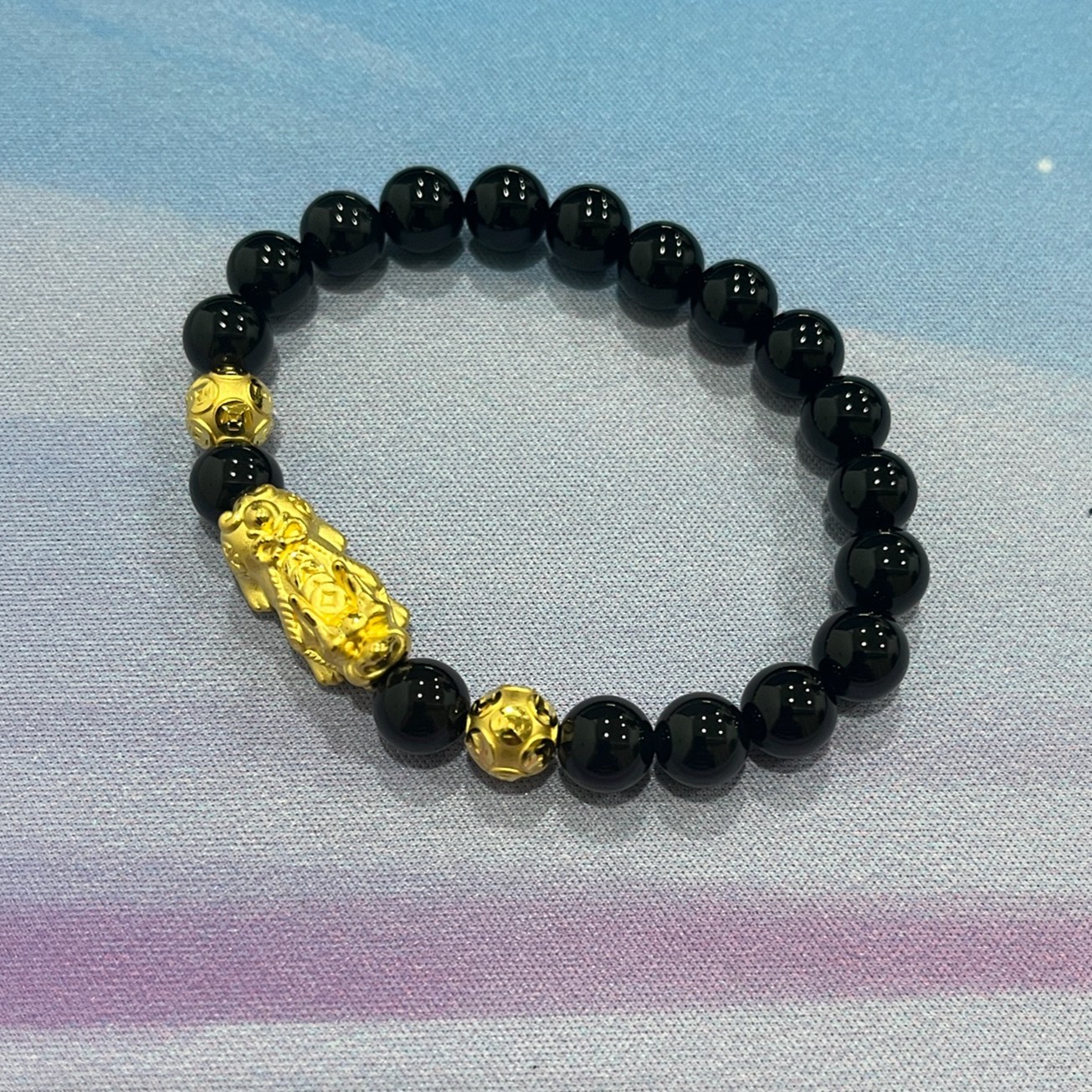 足金999貔貅手链3D硬金男士手链