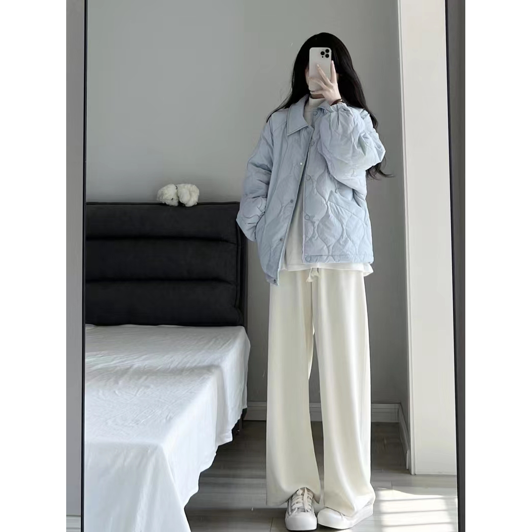 最新款新款羽绒服2023年秋冬新款轻薄羽绒服女面包服宽松翻领韩版