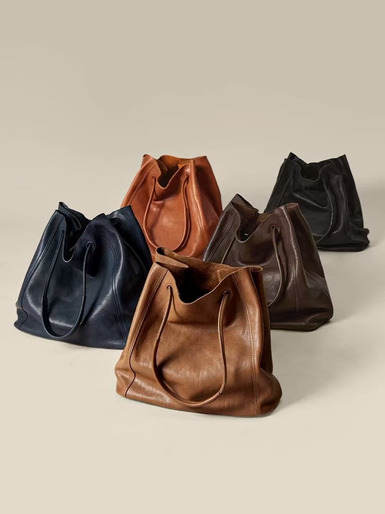 潮流时尚水桶包托特小众复古斜挎通勤大容量水桶包托特包大容量包