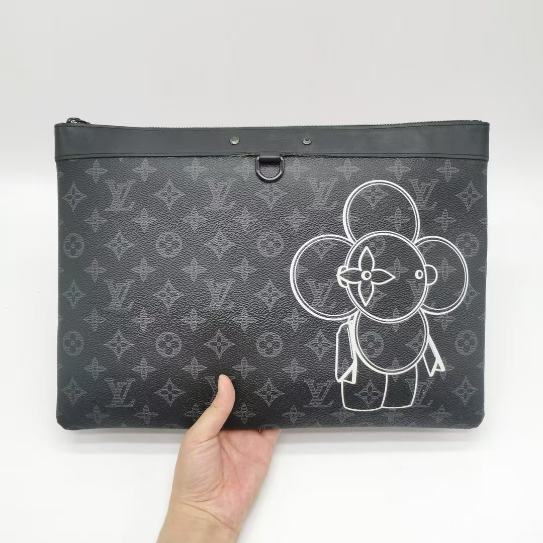 99新 LV A2334/lv 太阳花黑花手拿包