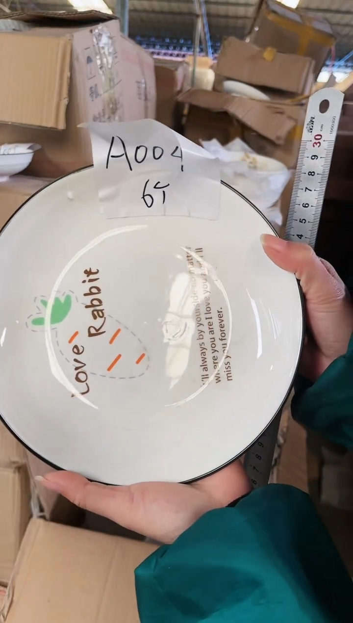 【闪购商品】瓷盘8英寸陶瓷饭盘6个装