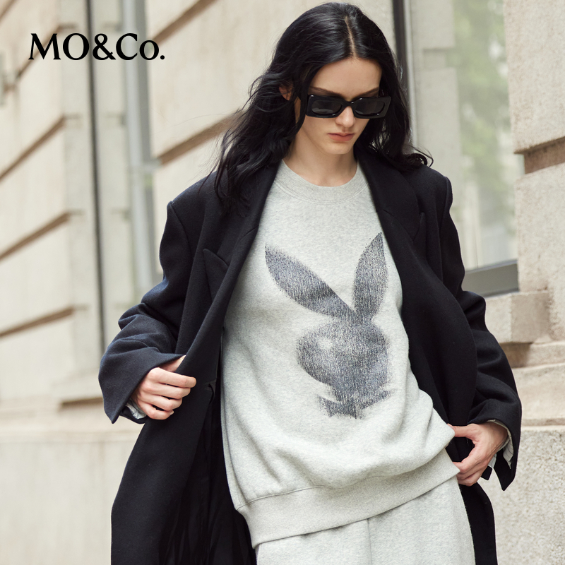 【NOIRxPLAYBOY联名】MOCO卫衣冬重工羊毛拉绒MBD4SWS003