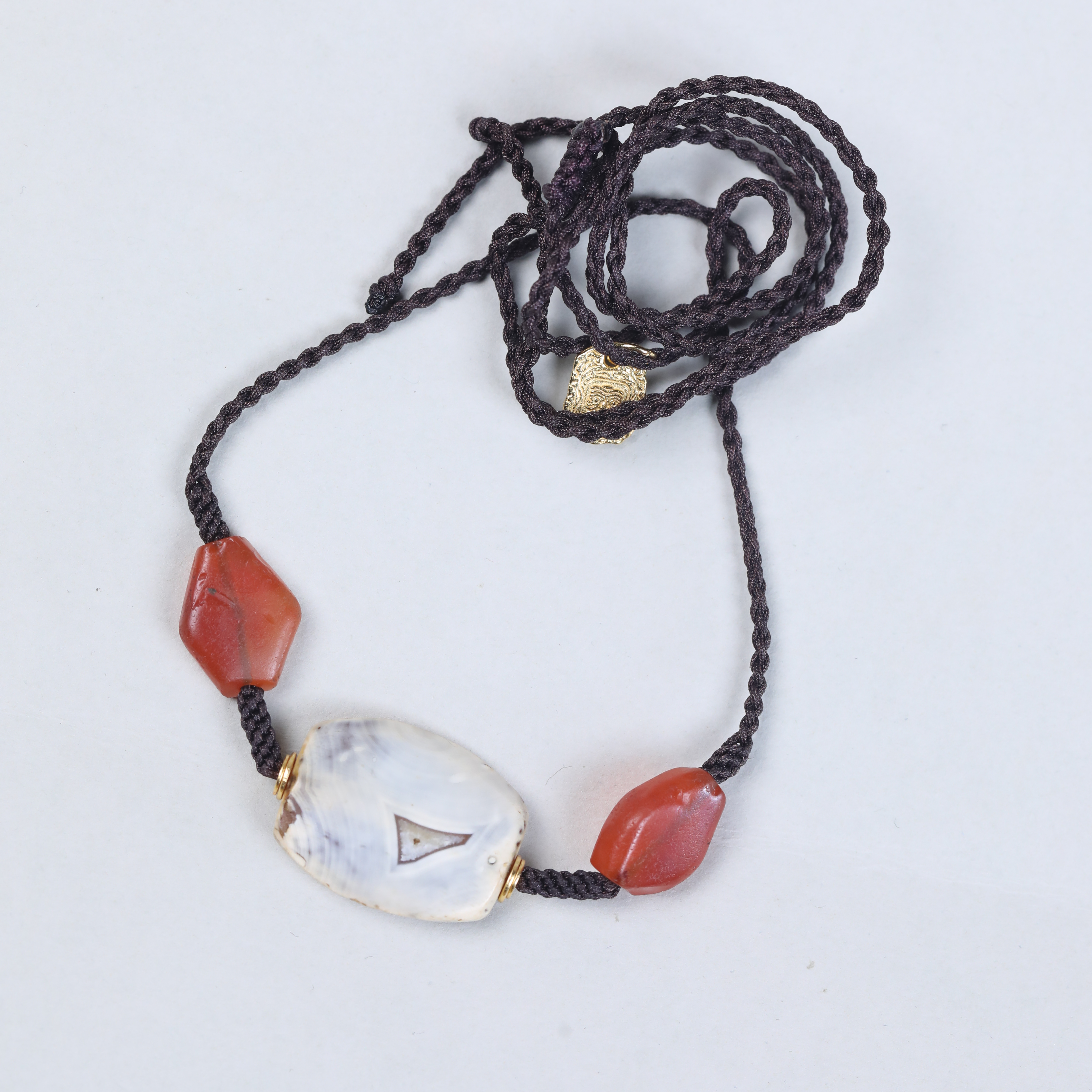 巴克特里亚奶皮沁玛瑙板珠水晶眼风化漂亮